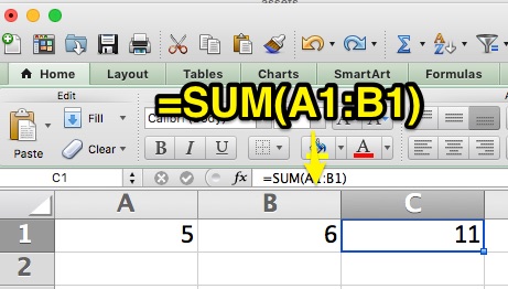 Screenshot of Excel